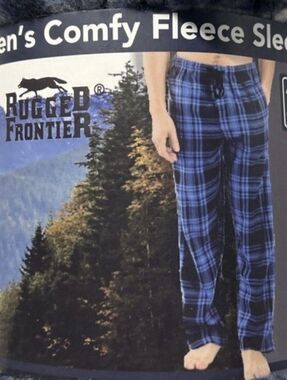 Rugged Frontier Men's Sz XL Comfy Fleece Sleep Pants - Blue/White - NWT